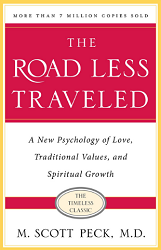 The Road Less Traveled image. The books author is M. Scott Peck.